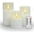 thumbnail image 2 of HomWamee Flameless Candle in Glass,  Real Wax  with Remote Control and Timer, Battery Operated Electronic Candles, 2 of 14