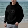 thumbnail image 2 of Women's Long Sleeve Hooded Pullover Sweatshirt with Pockets Compass Design & ' DON ' T BLEND LIKE A LOSER ' Text Relaxed Fit, 2 of 7