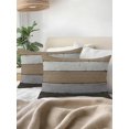 thumbnail image 3 of Waterproof Outdoor Throw Pillows with Inserts 12"x20", Brown Wood Grain Soft Decorative Pillowcases for Couch Bedroom, Vintage Grey Stripe Gradient Grain Pillow Covers for Sofa Living Room, 3 of 8
