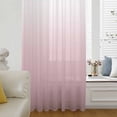 thumbnail image 6 of Pink White Ombre Sheer Curtains 54 Inches Long, Pink Gradient Color Modern Abstract Art Light Filering Curtains, Breathable Simi Curtain Privacy Drapes for Kitchen Bathroom Small Window Treatment, 6 of 9