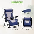 thumbnail image 6 of Backyard Expressions Deluxe XL Padded Recliner Chair – Ergonomic Anti-Gravity Lounger with Folding Design, Side Tray, and Adjustable Headrest, 6 of 7