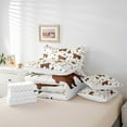 thumbnail image 4 of Erosebridal Brown Bear Bedding Twin Size, Rabbit Bird Bed in a Bag Twin size, Botanical Decor, Reversible 7-Piece, 4 of 5
