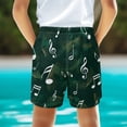 thumbnail image 4 of POLERO Pockets Boys High Comfort Beach Shorts for Summer Outdoor Daily, Lightweight Bed Sheet Beach Pants, Music Note Pattern, 4 of 10