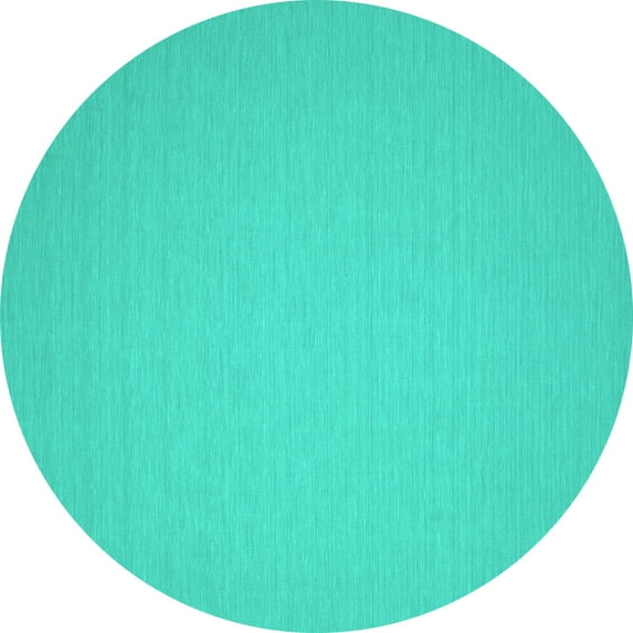 Ahgly Company Indoor Round Abstract Turquoise Blue Contemporary Area Rugs, 6' Round
