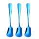 thumbnail image 1 of Hoshen 3 cucharas de helado de acero inoxidable de 5,3 pulgadas, cuchara de acero inoxidable para té, azúcar, espresso, cuchara para agitar, perfecta para bebidas frías, postres, fiestas, color azul, 1 of 5
