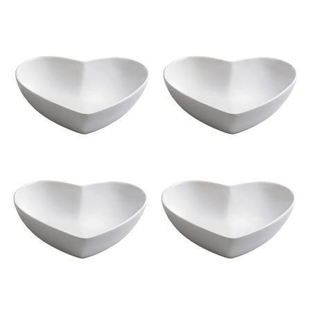 

BESTONZON 4pcs Ceramic Irregular Salad Bowls Dessert Plates Lovely Heart-shaped Bowls