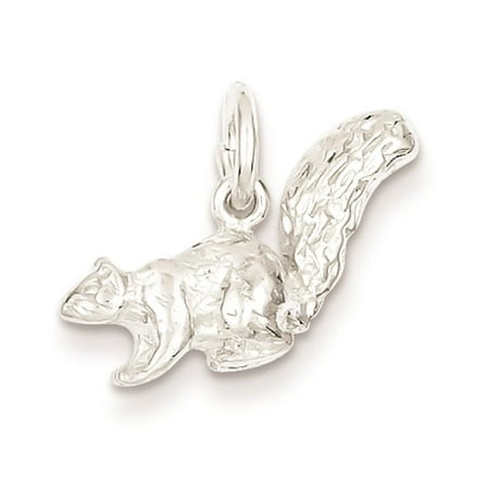 Casted Squirrel Solid 3-D Polished Charm Pendant 11mmx19mm Sterling Silver