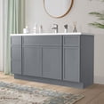 thumbnail image 2 of Vanity Art 57" Freestanding Bathroom Vanity Cabinet without Top in Smoky Gray, 2 of 6