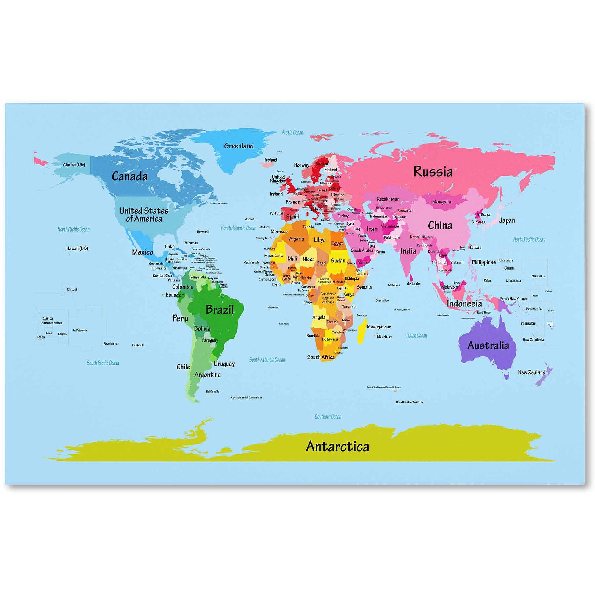 World Maps For Kids Trademark Fine Art "World Map For Kids" Canvas Art By Michael Tompsett -  Walmart.com