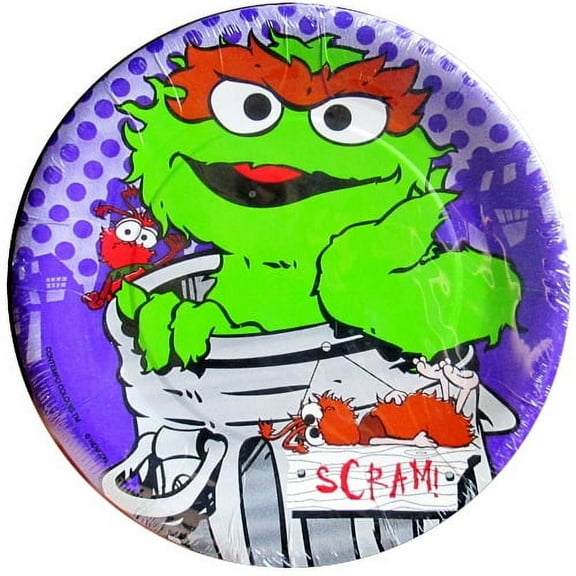 Sesame Street Vintage 1998 'Elmo in Grouchland' Oscar Small Paper Plate (8ct)