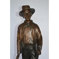 thumbnail image 3 of Nifao Billy the Kid Bronze Statue mounted on Marble Base – Home Decor Sculpture, 11"L x 9"W x 31"H, 3 of 11