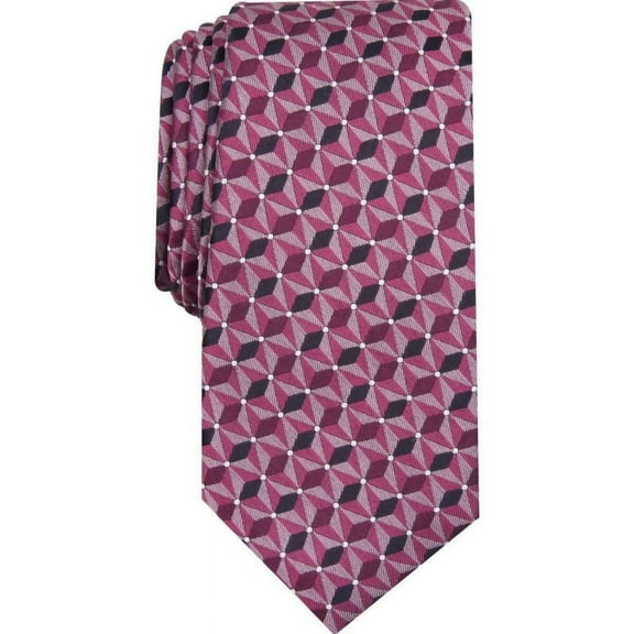 Alfani PINK Men's Reynolds Geometric Slim Silk Blend Tie, O/S