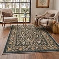 thumbnail image 4 of GENIMO 2'x3' Area Rug for Entryway, Machine Washable Non Slip Low Pile Indoor Door Mat for Front Door Kitchen Bathroom, Classic Floral, Antique Emerald, 4 of 5