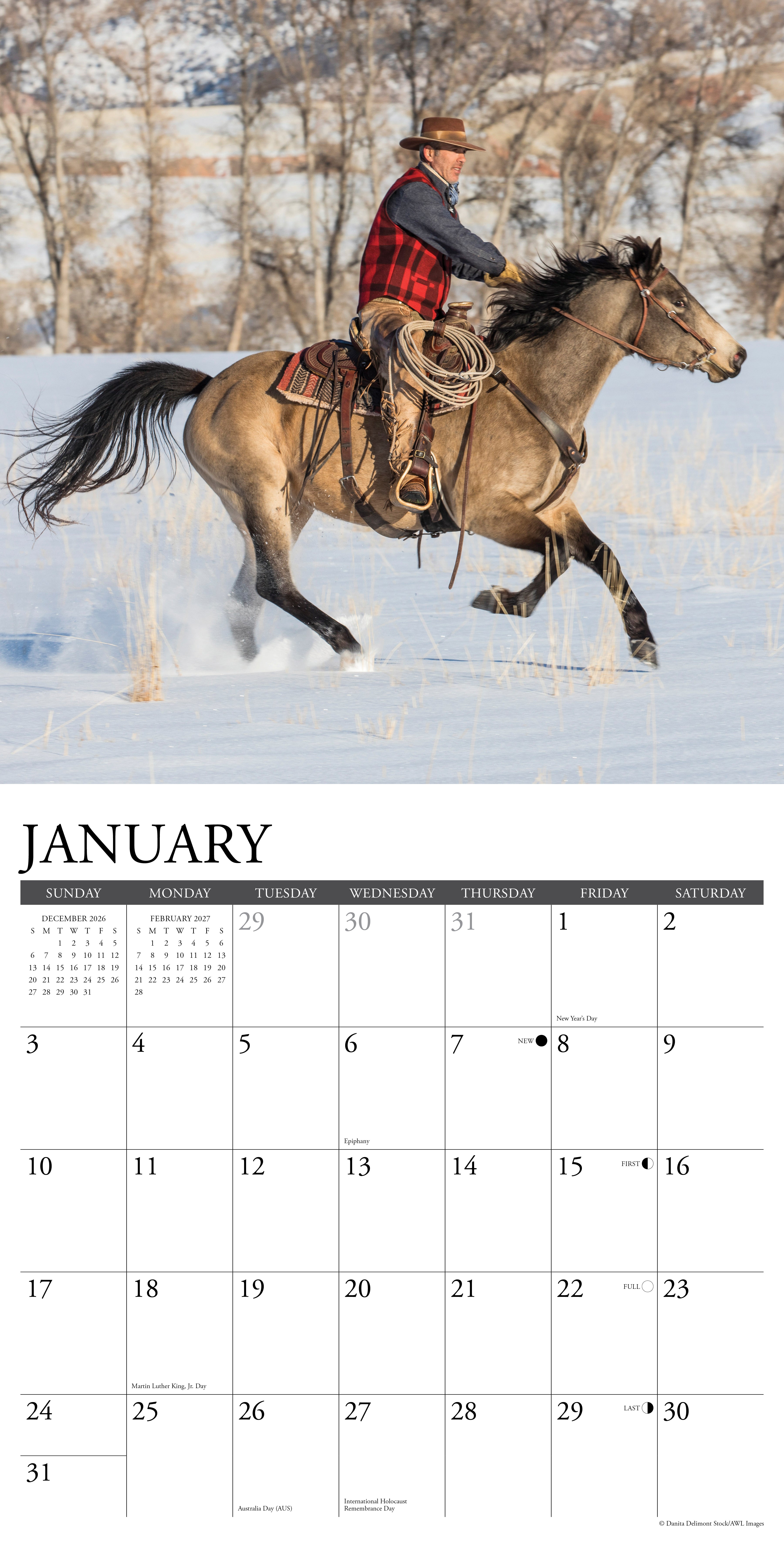 Willow Creek Press, Cowboys 2027 Wall Calendar