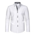thumbnail image 2 of Danhjin Men's Dress Button Down Shirts Long Sleeve Casual Tops Collar Solid Color Going out Business Office Work Fashion Comfy Soft Shirts, 2 of 6