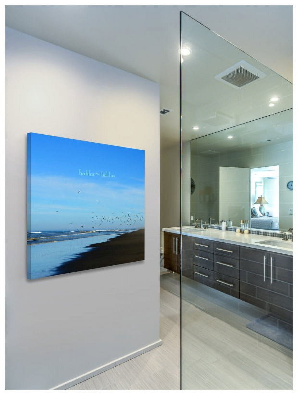 "Beach Hair Text" Painting Print on Wrapped Canvas