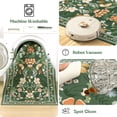 thumbnail image 6 of Findosom 2'x6' Washable Runner Rug for Hallway,Non Slip Floral Laundry Runner Rugs,Low Pile Faux Wool Floor Mat Stain Resistant Carpet Runner Rug for Bedroom Kitchen Living Room Entrance,Green, 6 of 8