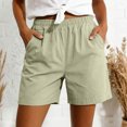thumbnail image 2 of GHIIYER Cotton Hiking Shorts for Women Casual High Waisted Elastic Shorts with Pockets Summer Clothes Size 2XL, 2 of 6
