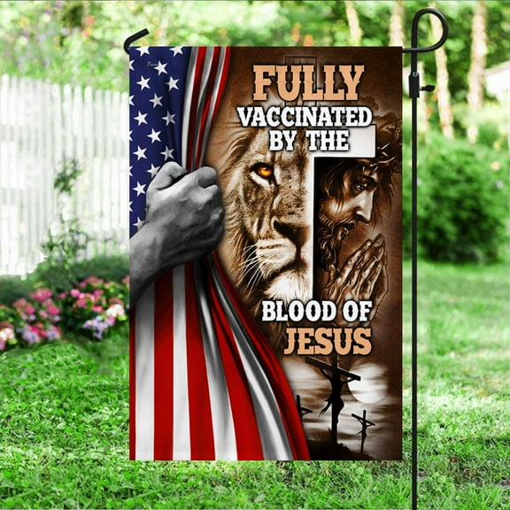 FLAGWIX American Flag Memorial Day Decorations Lion and Jesus Christ Garden Flags 11.5"x17.5"