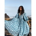 thumbnail image 2 of EASYBRAUS Women Floral Print Maxi Dress Boho Lantern Sleeve Loose Fit Spring 2025 S-2XL, 2 of 9