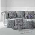 thumbnail image 4 of Peacock Paradise Indoor/Outdoor Pillow in Gray 18x18, 4 of 5
