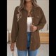 thumbnail image 5 of Camisa de Punto para Mujer, de Otoño, de Corta, de , de Larga, con Botones Café M, 5 of 9