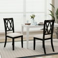 thumbnail image 2 of Costway 2 PCS Farmhouse Dining Chairs Modern Kitchen Chairs with Elegant Hollowed backrest, 2 of 9