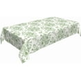 thumbnail image 2 of Sage Green Floral Tablecloth Rectangle 60 x 84 Inch Chinoiserie Flowers Table Cloth Polyester Fabric Vintage Farmhouse Spring Table Cover for Kitchen Party Dining Picnic Outdoor Decor, 2 of 5