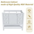 thumbnail image 3 of Montary Bathroom Vanity 36" Without Sink, with Cabinet and 3 Drawers, Solid Wood Frame, White(Only Base), 3 of 8