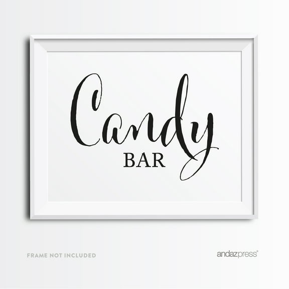 Candy Bar Formal Black & White Wedding Party Signs