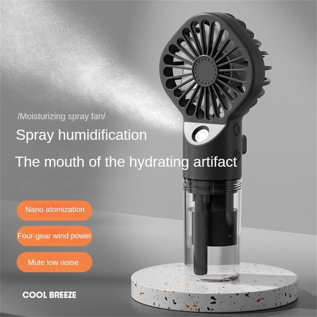 Humidificación por pulverización, ventilador pequeño de humidificación, instrumento de reposición de agua de gran potencia, carga Usb, ventilador portátil Nano Spray Fivean unisex