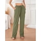 thumbnail image 2 of Lucakuins Pantalones de pierna ancha para mujer, cintura elástica con cordón, pantalones largos sueltos sólidos, ropa de calle para uso diario informal Lucakuins moda, 2 of 9