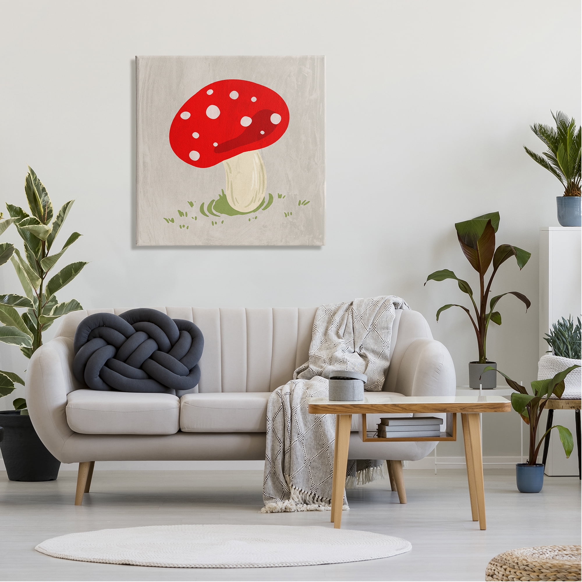 Stupell Industries Red Spotted Mushroom Botanical & Floral Painting Gallery Wrapped Canvas Print Wall Art, 30 x 30
