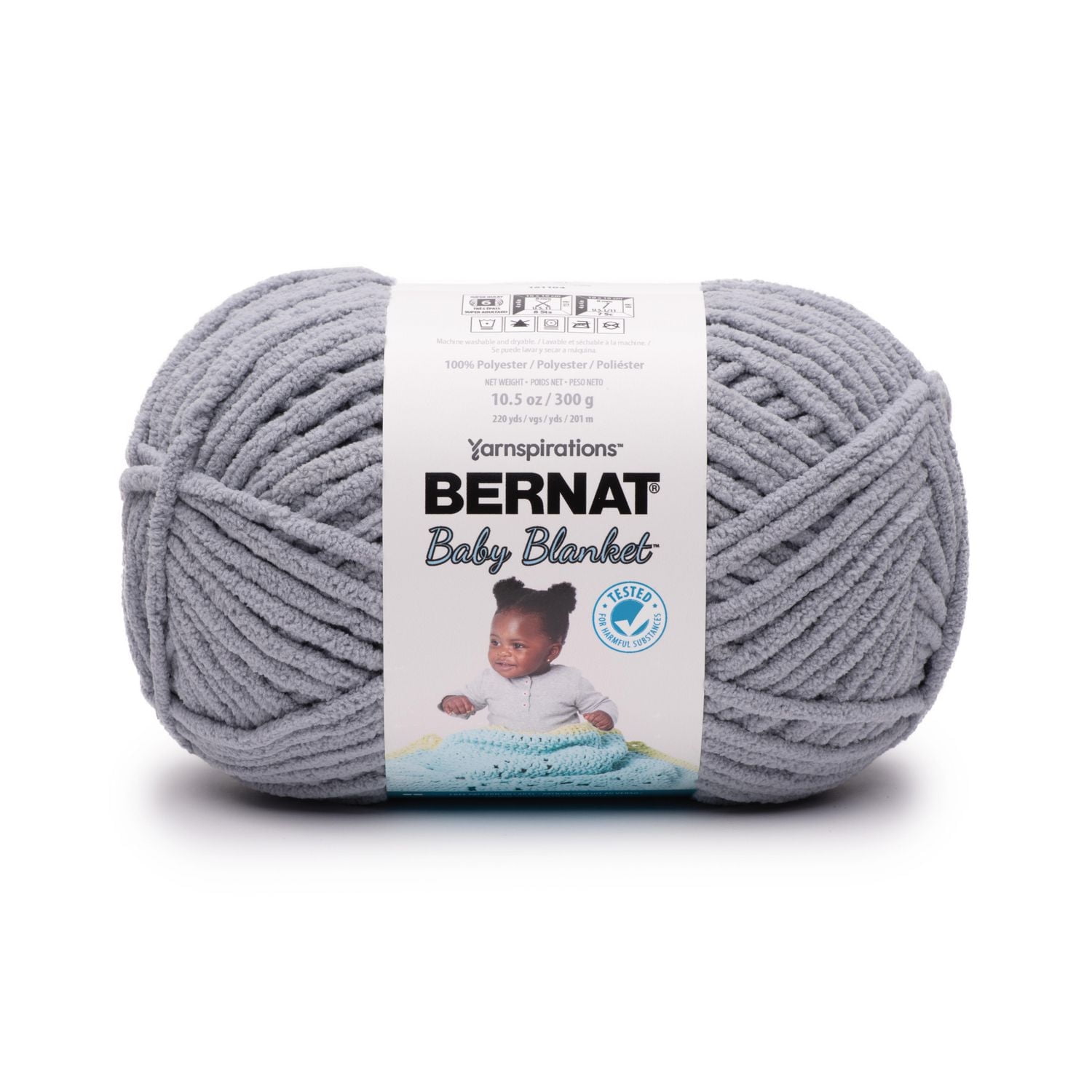 "Bernat® Fil Baby Cover™, Polyester #6 Super Volumineux, 10,5oz/300g, 220 Yards" Fil pour bébé doux de style chenille