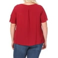 thumbnail image 3 of Women's Plus Size Flowy Flutter Sleeve Blouse with Keyhole Neckline, 3 of 6