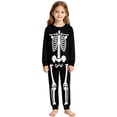 thumbnail image 4 of CAIVO Kids Halloween 2 Piece Pajama Sets Skeleton Print Long Sleeve O-Neck Tops & Pants Boys Girls Soft Sleepwear Homewear, 4 of 4