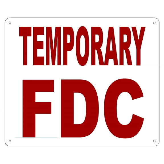 TEMPORARY FIRE DEPARTMENT CONNECTION SIGN (Reflective, Aluminium 10X12 inch)