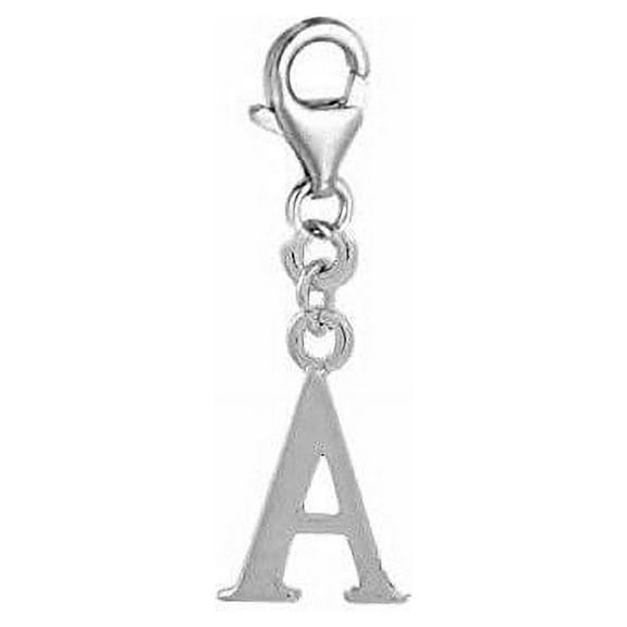 Sexy Sparkles Initial Capital Letter Pendant Charm - Zinc metal alloy Dangling Letter A Clip on Pendant Charm for Bracelet or Necklace, Lead and nickel free