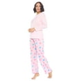 thumbnail image 3 of Casual Nights Women's Jersey Knit Long-Sleeve Top and Mircro Fleece Bottom Pajama Set, 3 of 4