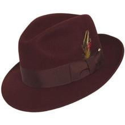 Mens Burgundy Fedora Hat Wool Trilby Untouchable Brim Hats Capas