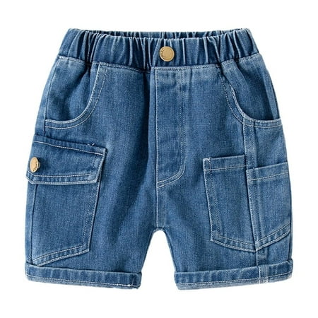 

YTDSCS Baby Kids Boys Denim Shorts Elastic Waist Jeans Shorts for Toddler Multi-pocket Summer Denim Shorts Pants for Boys 1-6T