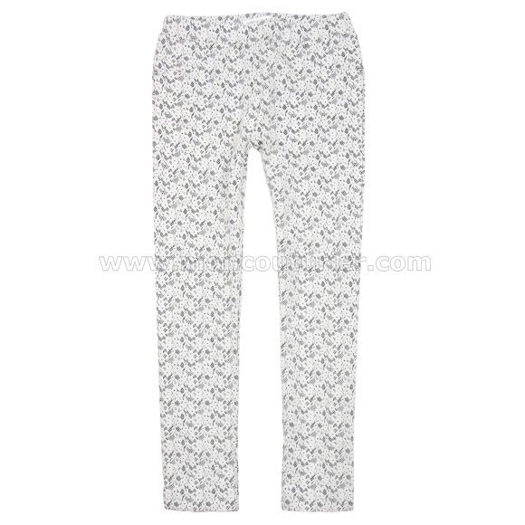 Deux par Deux Girls' Gray Knit Leggings Dancing Queen, Sizes 4-12 - 6