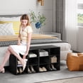 thumbnail image 4 of Shoe Storage Bench, Cubby Shoe Rack with 12 Cubbies, 3-Tier Wood Shoe Rack Organizer, Shoe Organizer Cabinet for Entryway, Hallway, Closet and Garage, Black, 4 of 8
