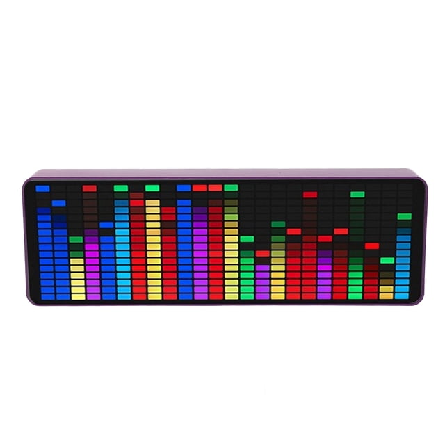Music Spectrum Display, Voice or Cable Control 2 Way Alarm Clock 5V USB Sound Level Analyzer for Home Theater