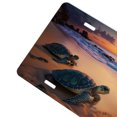 thumbnail image 3 of Yehwow Sea Turtle Sunrise on Pink Beach Metal Car Plate Aluminum License Plate, 3 of 6