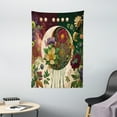 thumbnail image 2 of Ambesonne Moon Tapestry Wall Hanging, Abstract Gentle Flowers Leafy, 40"x60", Fern Green Eggshell Lilac, 2 of 3