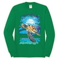 thumbnail image 2 of Swimming Sea Turtle Animal Lover Mens Long Sleeve Shirt, Kelly, 3XL, 2 of 3
