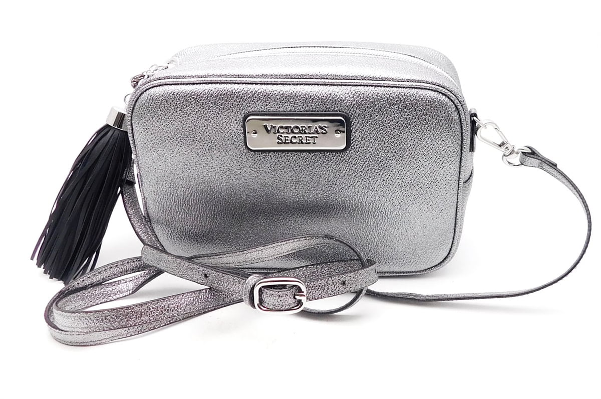 black and silver crossbody purse