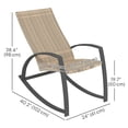 thumbnail image 2 of 2-Piece Khaki Rattan Rocking Chair Set - Outdoor Patio Rockers with High Back & Armrests for Garden, Deck & Porch - Weather-Resistant Design (40.2" x 24" x 38.6"), 2 of 7