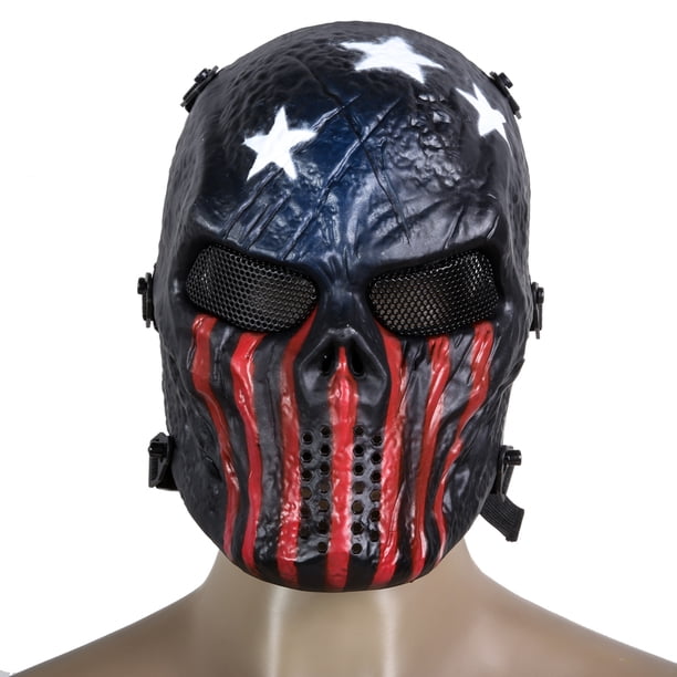 Máscara de calavera Airsoft Paintball Tactical Full Face Protection Army (Capitán) Sywqhk Para Estrenar